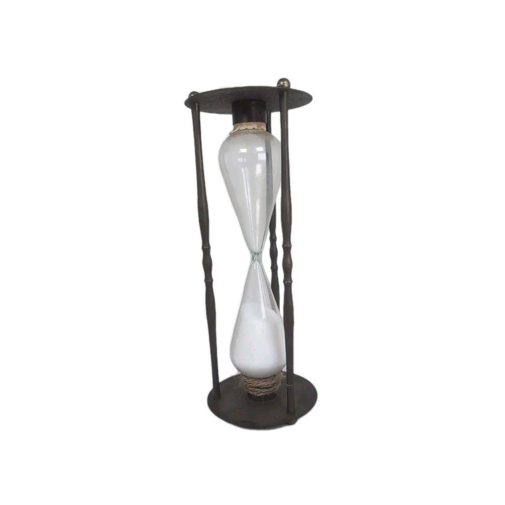 Vintage Brass Hourglass Leonard Towle 10 1/2" 30 Minute Timer Themed Time Piece